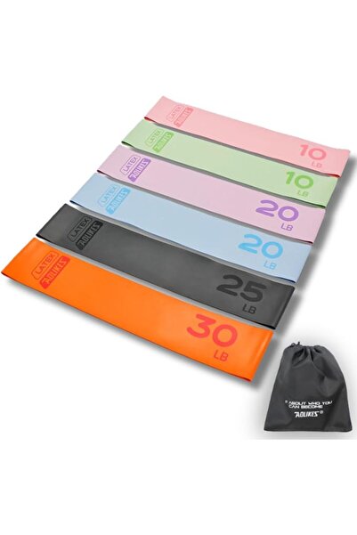 Generic Resistance Bands Set, Pack of 6 Different Levels Loop Exercise Bands ...