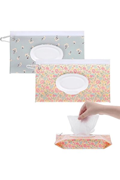 TERRIFI 2-Pack Baby Wipes Dispenser, Portable Refillable Wet Wipes Holder, Re...