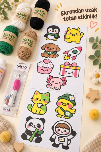 LİVA CRAFT Art & Craft Punch Seti Çocuklara Özel Hobi Seti, Punch Başlangıç Kiti