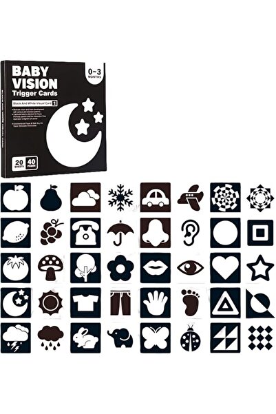 SKY TOUCH SKY-TOUCH Baby Visual Card Black White, High Contrast Baby Black Wh...