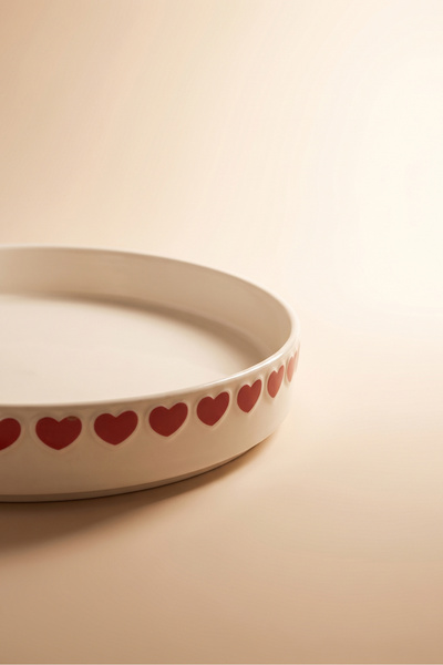 Karaca Sweetheart Kalp Detaylı Çukur Tabak 20 cm