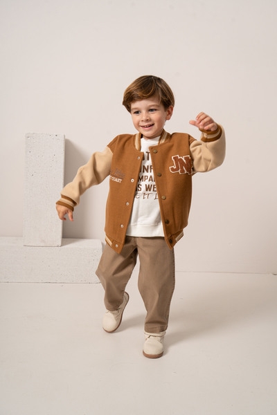 JNF kids Baby Boy & Child Fabric College Jacket and Trousers 3-Piece Set