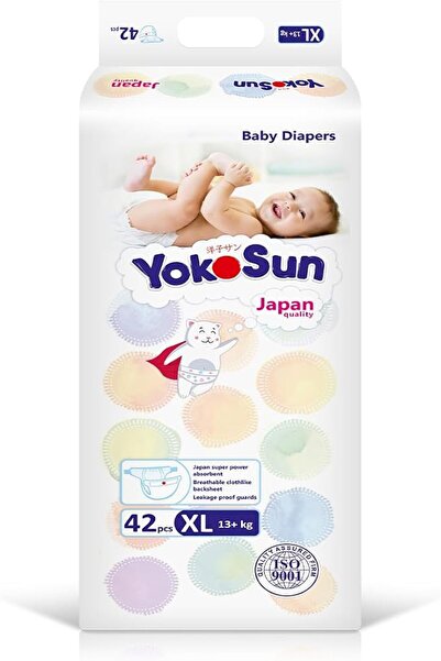 YokoSun حفاضات أطفال، مقاس 5 / XL (13+ كجم)، 42 قطعة - حفاضات فائقة النعومة، ...