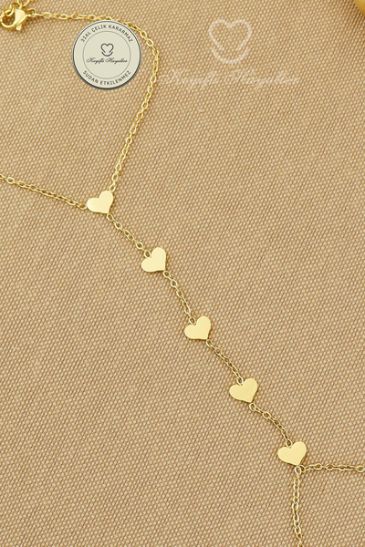 Keyifli Hayaller Steel Shahmeran Bracelet -Heart Thin Chain 316L Steel Shahme...