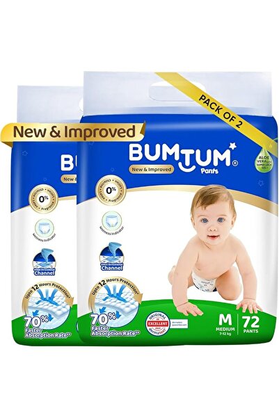 Bumtum Baby Diaper Pants, M (Size 3), 7-12 kg, Double Layer Leakage Protectio...