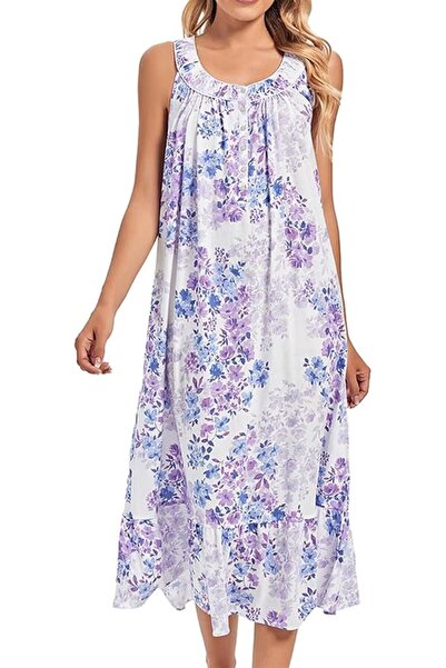 GENERAL FMIRREO Cotton Nightgown for Women Sleeveless Loungewear Comfy Soft S...