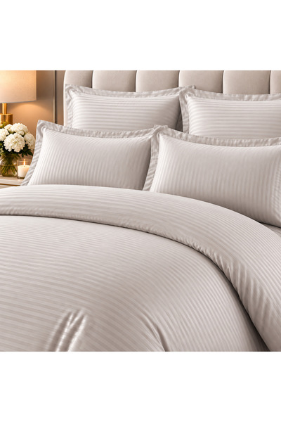 East Comfort Lenjerie de pat Damasc Premium Uni, 6 piese, 2 persoane