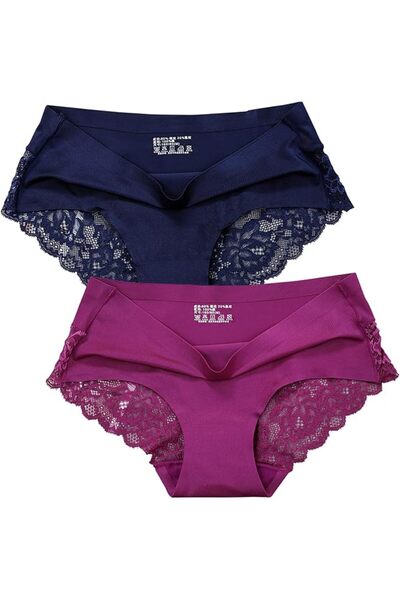 Dress Cici Seamless Underwear for Women, Ladies Lace Brief No Show Panties 2P...