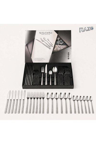 Razo Set de tacâmuri din inox 18/10 periat, 24 de piese, Argintiu