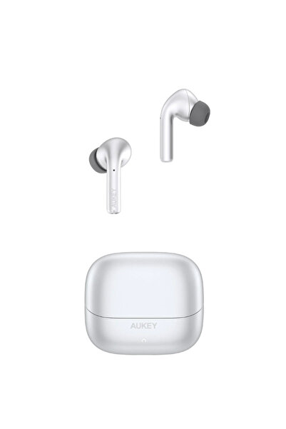 AUKEY Hybrid Wireless Headphones AUKEY, with active noise cancellation, silve...