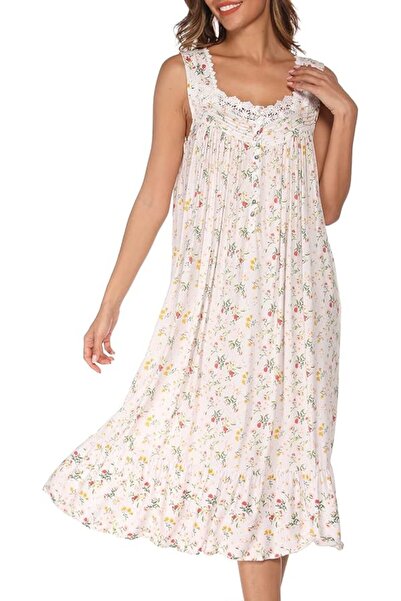 GENERAL AVIIER Cotton Nightgowns for Women Sleeveless House Dress Ladies Long...