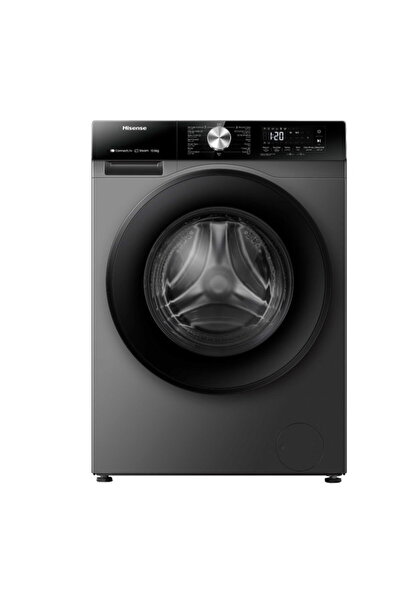 Hisense غسالة ملابس تحميل أمامي، سعة 10.5 كجم، بتقنية الإنفرتر، لون رمادي - W...