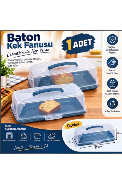 Baton Kek Fanusu – Kilitli Kapaklı ve Taşımalı Saklama Kabı