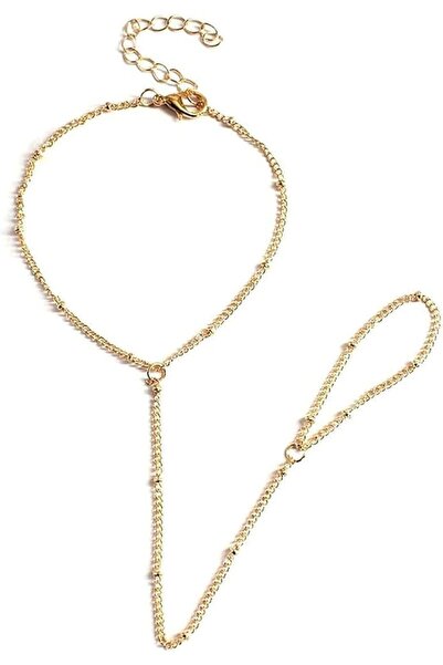 Arabest Gold Plated Hand Chain Bracelet for Women,Adjustable Bead Dot Link Ri...