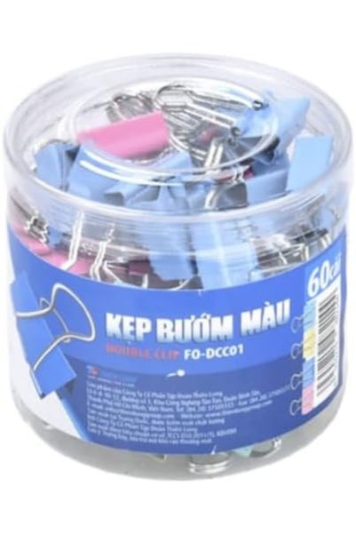 FLEXOFFICE FO-DCC01 Butterfly Double Clip 60-Pack, 15 mm Size