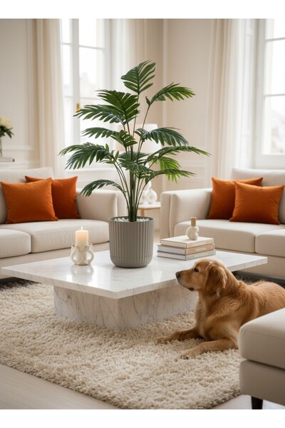 NEŞELİ ÇİÇEKLER Yapay Areka Palmiyesi 18 Yaprak 75 cm Saksılı Dekoratif Yapay...