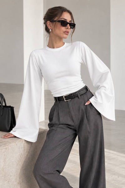 bb butik basic Γυναικεία Ισπανική Μπλούζα Kol Fit ZG3535