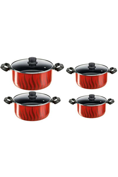 TEFAL طقم أواني طهي 8 قطع أحمر C3079082