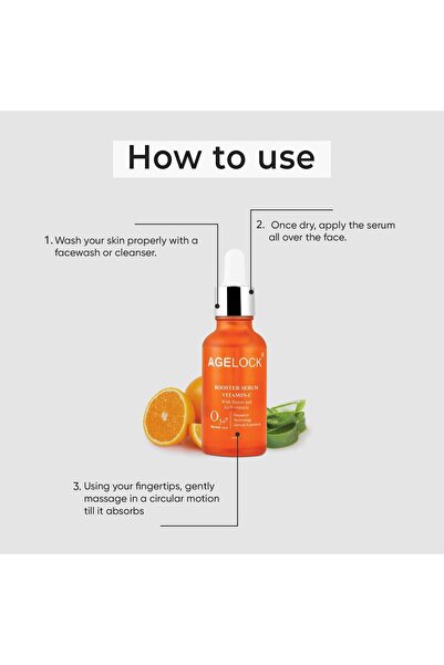 O3+ Agelock Vitamin C Booster Facial Antioxidant Serum Enriched with Orange Peel for Sun Damage Repair & Even Skin Tone (30ml)