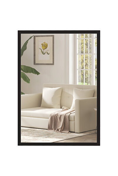 Generic Brand Oglindă de perete, 50 x 70 cm, ramă cu aspect de lemn, ușor de ...
