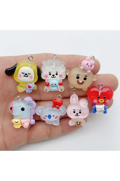 Choice 16 10pcs Kawaii Bunny Dog Cartoon Resin Cute Charms Jewelry Making Bra...