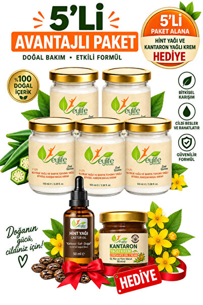 eylife naturel Kuyruk Ve Bamya Tohumu Yağlı Bitkisel Karışım Krem 100 ml - He...