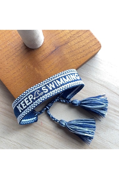 Choice keep swimming Handmade Woven Bracelets Adjustable Tassel Bracelets wit...