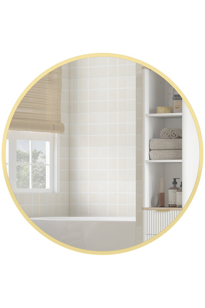 Generic Brand Oglindă de perete, design modern, 61 x 61 cm, auriu