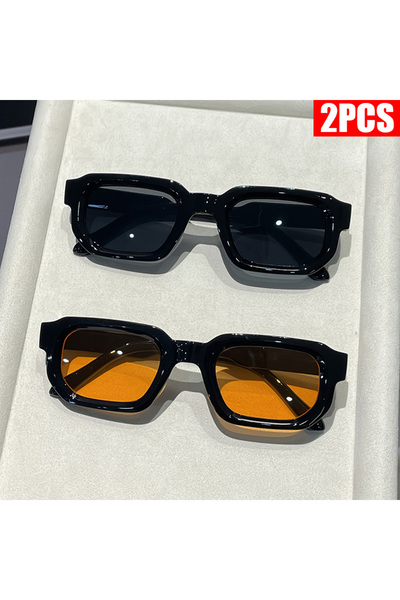 Choice 2PCS-C 2/3PCS Vintage Rectangle Frame Sunglasses for Women Fashion Ret...