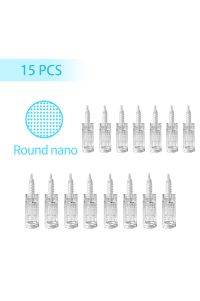 Choice Round Nano 15Pcs Dr Pen Microneedle Cartridge Use for N2/M5/M7/E30, 9/...