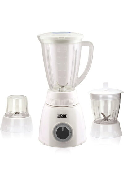 X PER Xper Blender with Grinder and Grain Mill, 400W, 1.6L, White - XPTB-200PW