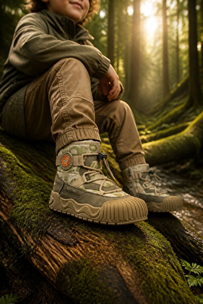 ByCukurovaFrango Lace-Up Zippered Boys' Beige Anatomical Casual Boots Shoes