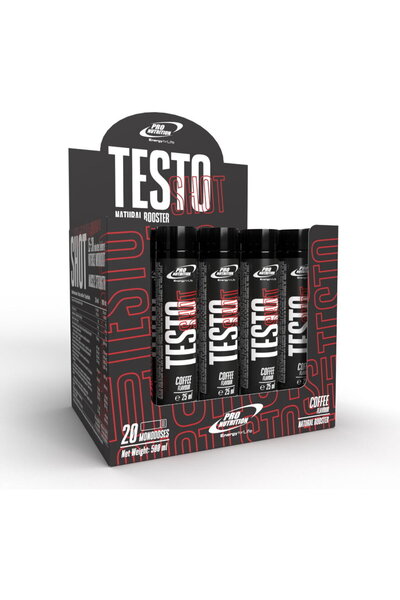 Pro Nutrition Supliment pre-antrenament, Testo Shot Cafea 20 monodoze x 25 ml