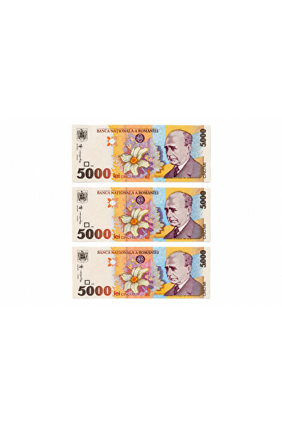 RM Serie 3 bancnote consecutive 5000 lei, an 1998