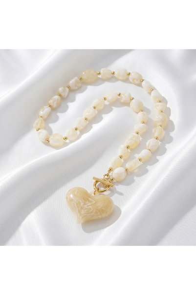 Choice XL6130-3 Boho Green/Red/Cream Apricot Color Resin Beaded Necklace Chun...