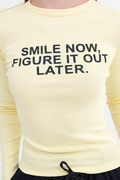 Addax Baskılı Uzun Kollu T-shirt B9063