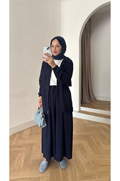 QUWİQ Set de trening hijab cu glugă și drapat pentru femei