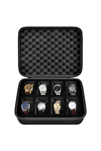 Choice black 8 Slots Watch Box Organizer/Men Watch Display Storage Case Fits ...