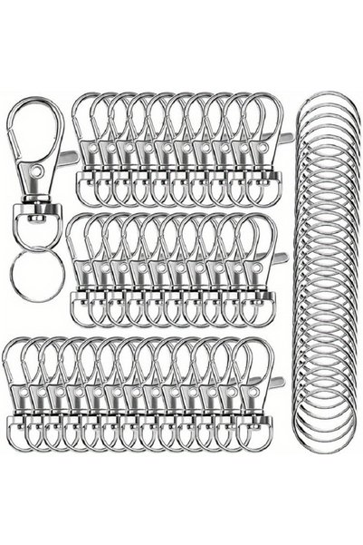 Choice 100PCS (Silvery) 100pcs Rotating Dog Clasp Keychain for Handbags, Lugg...
