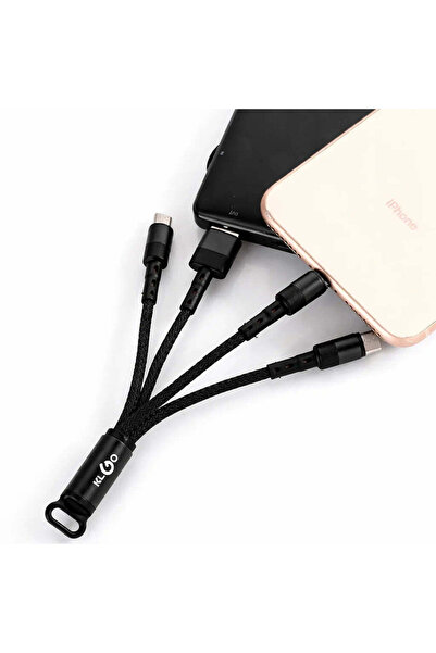 AT Performance Cablu 3 în 1 KLGO S-670 USB – Type-C, Micro USB & Lightning, Încărcare Rapidă 2A