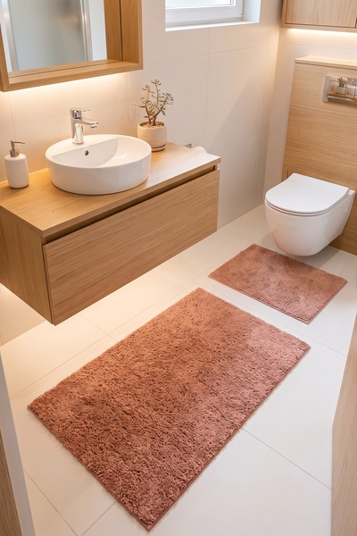 dekozer 2’li Mabel Yavruağzı Yumuşak Banyo Paspas Seti 60x100+50x60 cm Kaymaz...