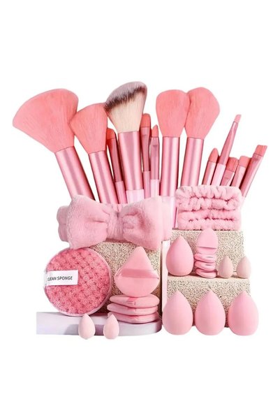 Choice 33pcs pink 33Pcs Makeup Tools Kit Professional Soft Fluffy Makeup Brus...