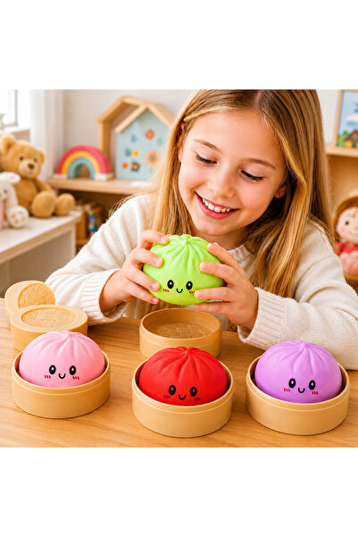 AT Performance Jucărie Antistres Squishy Dumpling AT PERFORMANCE®, 10 cm, Gălușcă Moale din Silicon, cu Cutie și