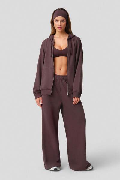 dossha LOUNGEWEAR ESPRESSO WIDE LEG EŞOFMAN