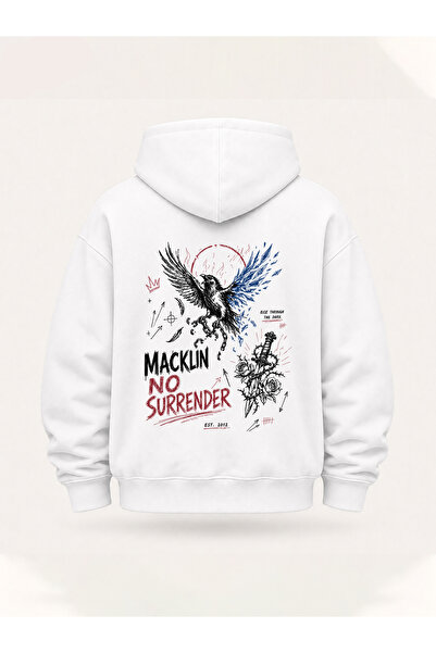 macklin Unisex Women's and Men's No Surrender Design Printed Oversize 3 Threa...