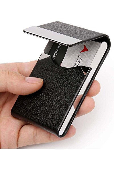 Arabest Professional PU and Stainless Steel Business Card Holder with Magneti...