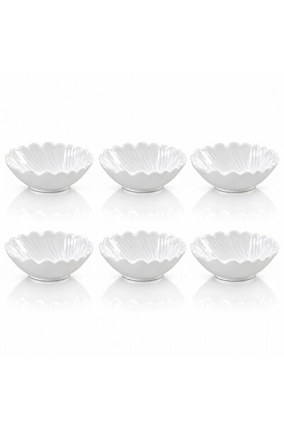 ARVALE Parrot 6 Pieces White Oval Mini Sauce Bowl – Flower Patterned Jam Bowl...