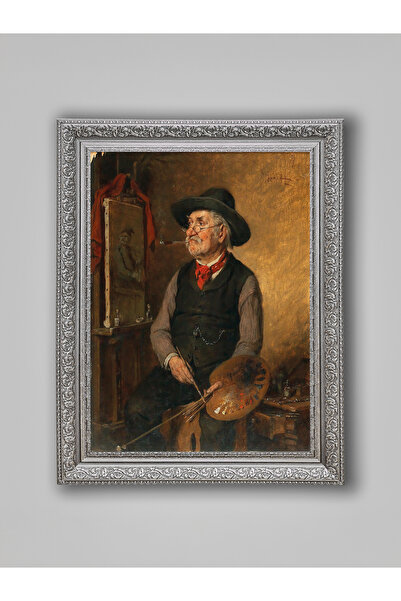 WoodyArts A Painter's Gray Antique Framed Decorative Living Room Wall Paintin...