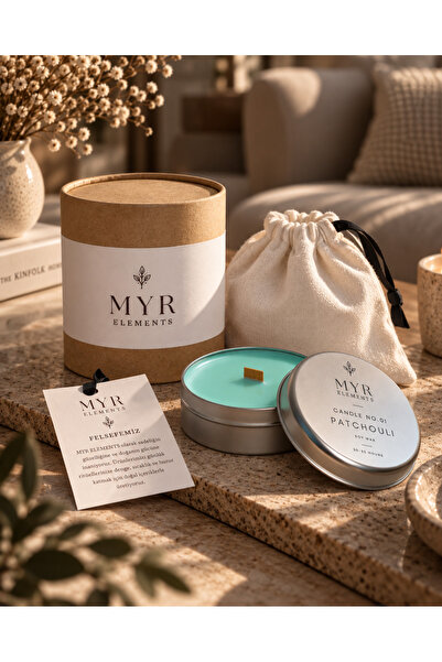 Genel Markalar MYR ELEMENTS Candle No:1 Patchouli Soya Mum – Paçuli Kokulu De...