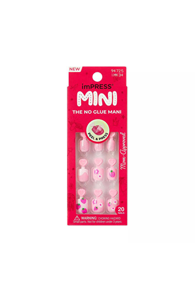Kiss imPRESS Mini Ψεύτικα Νύχια για Παιδιά, Berry Cute, 20 τεμάχια